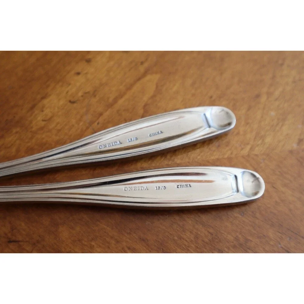 Lot Serving Spoon Fork Oneida Alexandria 18/0 China Stainless Glossy Flatware